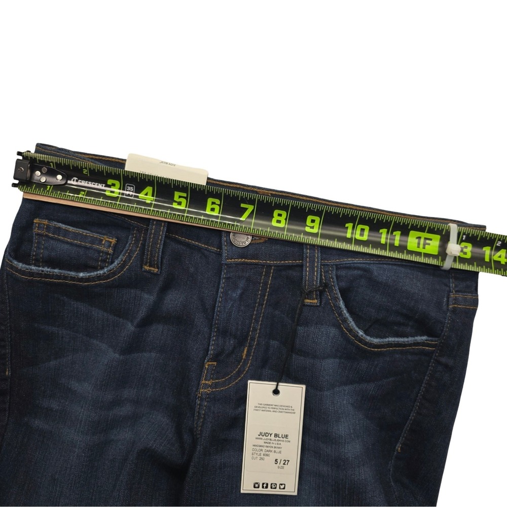 Judy Blue 8390 Handsand Rayon Skinny Jeans Dark Wash Soft Stretch Women 5/27 NWT - Picture 8 of 13